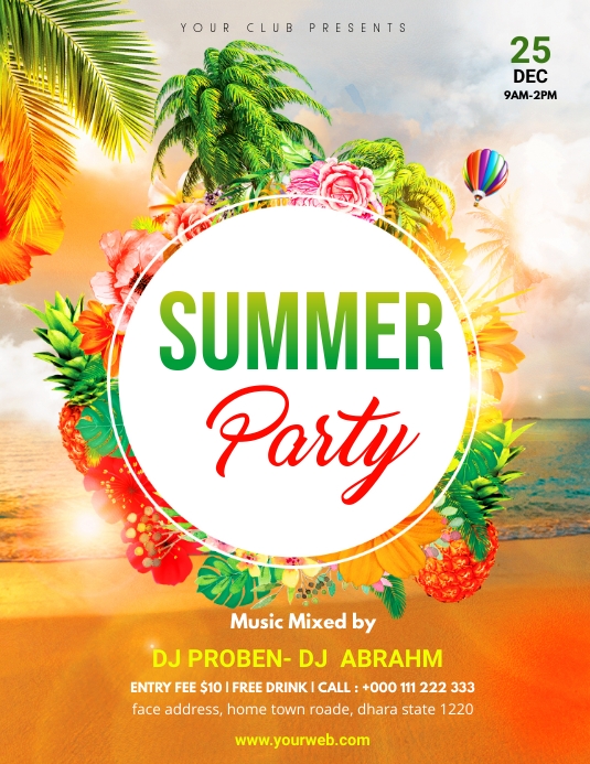 Summer party flyer Template PosterMyWall