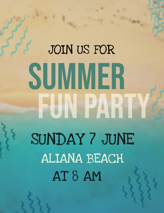 Brown Summer Beach Party Flyers Template | PosterMyWall
