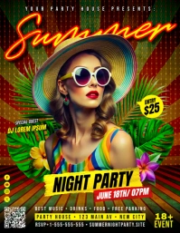 Summer Party Flyer Volante (Carta US) template