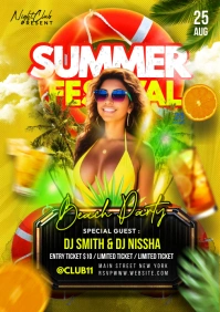Summer Party Flyer A4 template