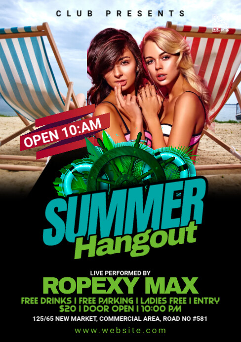 Summer Party Flyer A5 template