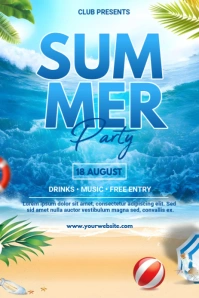 Summer party flyer Pinterest-Grafik template