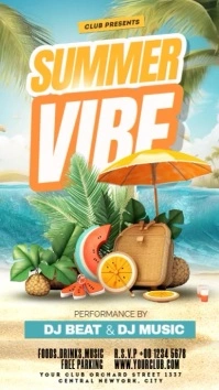 summer party flyer Instagram-Story template