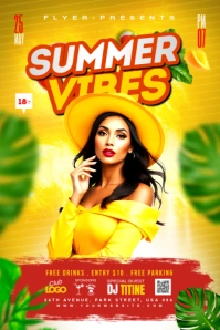 Summer Party Flyer Poster template