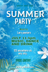 Summer PARTY flyer editable template Pinterest Grafieka