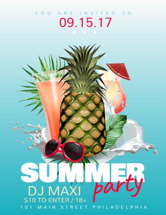 Summer Party Template Postermywall