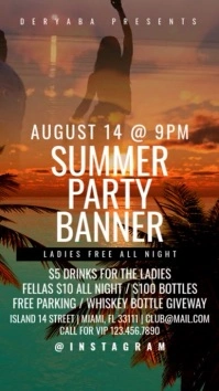 Summer Party Instagram Stories Template Digital Display (9:16)
