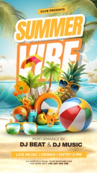 summer party invitation Instagram Story template