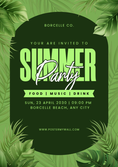 summer party invitation Template | PosterMyWall