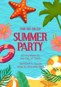 Summer Party Invitation Template | PosterMyWall