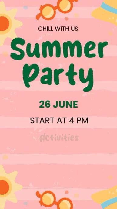 Summer Party Invitation Reel do Instagram template