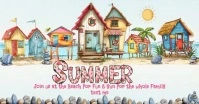 Summer Party Invitation Facebook Shared Image template