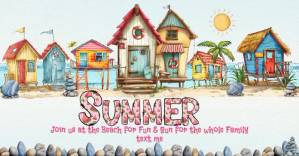 Summer Party Invitation Facebook Shared Image template