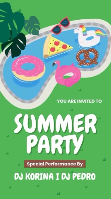 Summer Party Invitation Flyer Reel do Instagram template