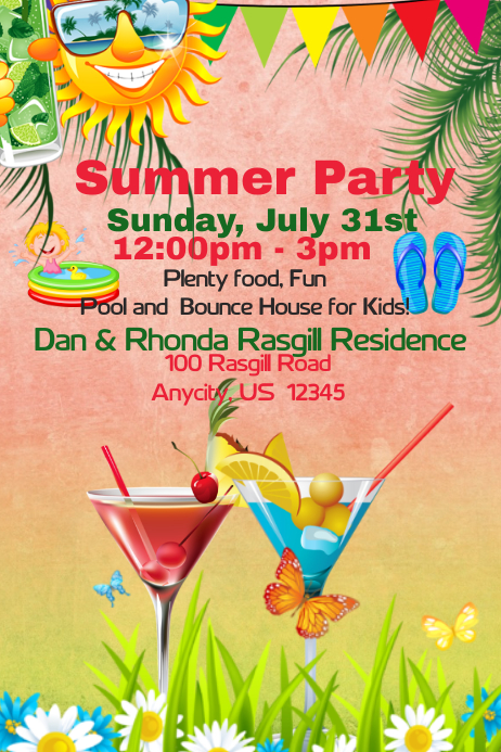 Summer Party Invitation Template PosterMyWall