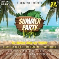 Summer party night Instagram Post template