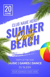 summer party poster Tabloide template