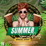 Summer party social media post Wpis na Instagrama template