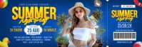 Summer Party Ticket Template Баннер 2 фута × 6 футов