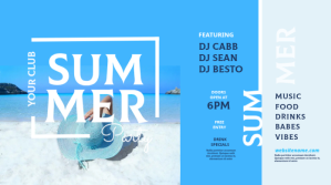 Summer Party Twitter Post template