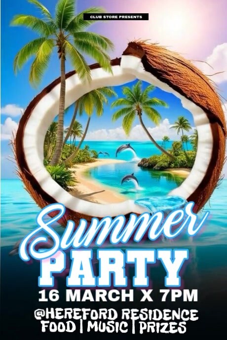 Summer Party Video Ads โปสเตอร์ template