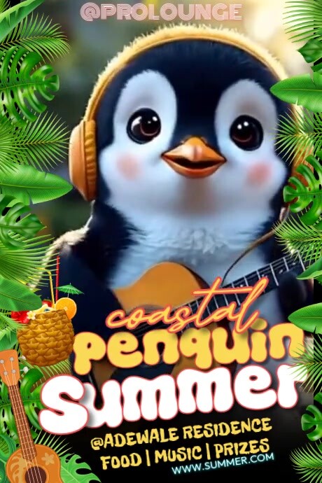 Summer Party Video Ads Poster template