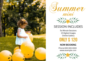 Summer Photography Mini Session Этикетка template