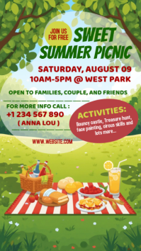 Yellow Summer Picnic Digitalt display Template
