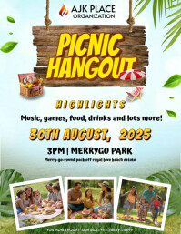 summer picnic invitation template Ulotka (US Letter)