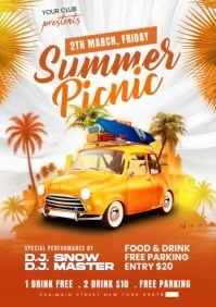 Summer Picnic party A3 template
