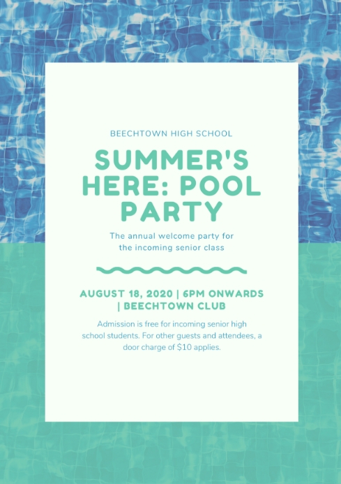 SUMMER POOL A4 template