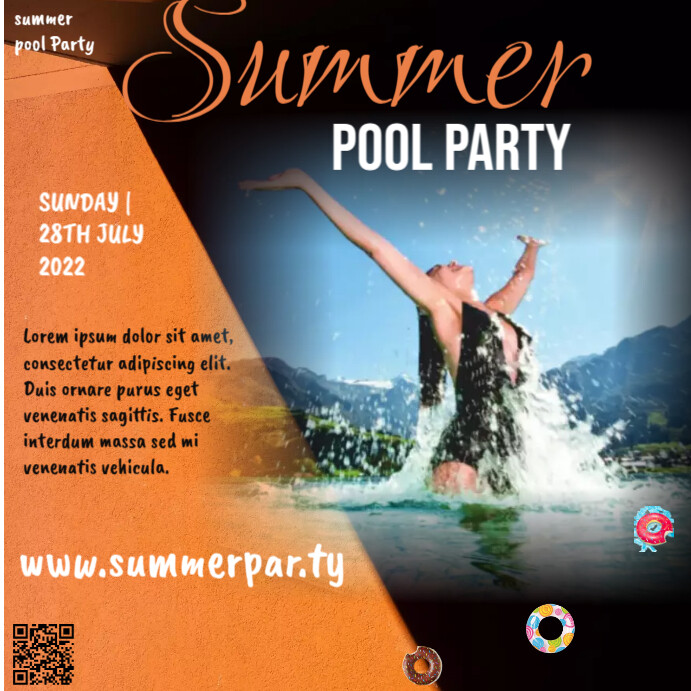 Summer Pool Party Ads Template | PosterMyWall