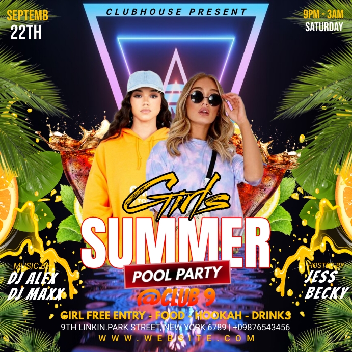 Pool Party Designing Copy of Summer pool party | PosterMyWall