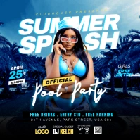 summer pool party Instagram-Beitrag template