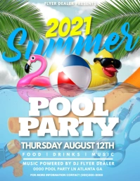 SUMMER POOL PARTY Flyer (US Letter) template