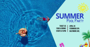 summer pool party Facebook Ad template