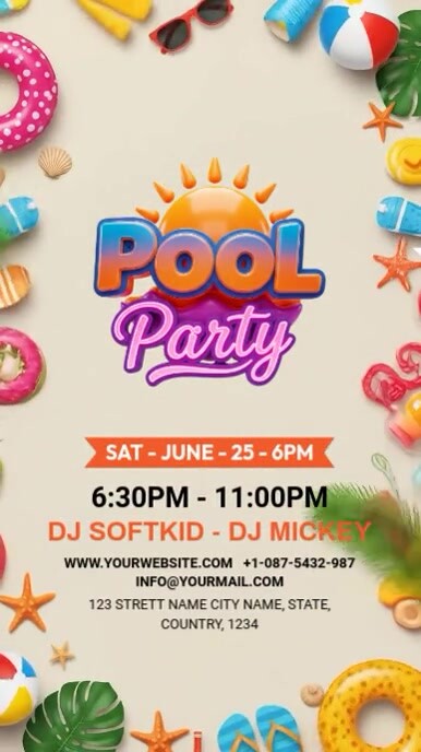 Summer Pool Party Instagram 快拍 template