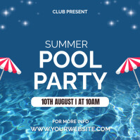 SUMMER POOL PARTY Сообщение Instagram template