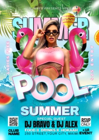SUMMER POOL PARTY A6 template