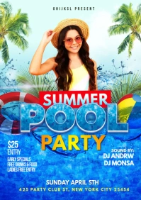 Summer Pool Party A1 template