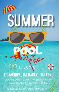 Summer Pool Party Tabloid template