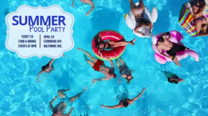 summer pool party Twitter Post template