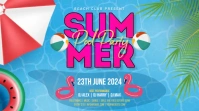 Summer Pool Party Twitter Post template