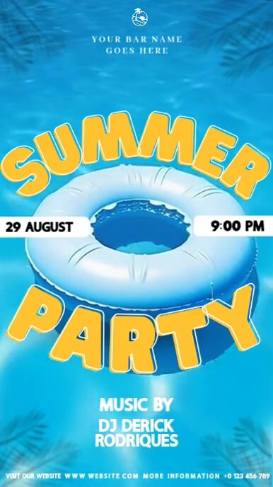 Summer POOL party event square design template Indaba yaku-Instagram