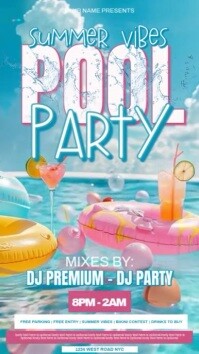 Summer POOL party event story design template