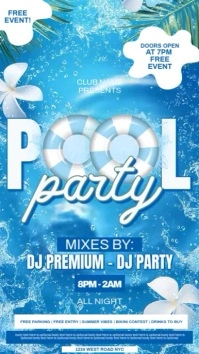 Summer POOL party event story design template História do Instagram