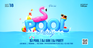 summer pool party facebook event cover template