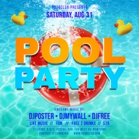 Summer Pool Party Flyer/ Poster Template Carré (1:1)
