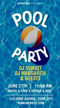 Summer Pool Party instagram story video ad template