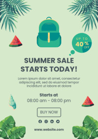 Summer poster or flyer template A4